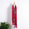 Fashion Bur Home womens scarves for winter and autumn Checkered Scarf 2023 Autumn Winter Thickened Imitation Cashmere Tassel Decoration Warm Mens Neck Clothi