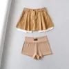 Faldas TVVOVVIN Falda de volantes de lana fina de cintura alta Una línea Moda Mujeres sexy Skorts Dos piezas falsas Otoño J6BM 230703