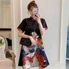 Plus rozmiar M-4xl Modna trend trendowy sukienka Cheongsam dla kobiet Summer Black Short Sleeve Qipao Tradycyjne chińskie odzież2458