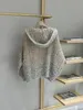 Giacche da donna Felpe con cappuccio Cardigan con paillettes sfumate in cashmere a maniche lunghe invernali