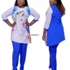 Abbigliamento etnico 2 Set da due pezzi Completi da donna Abiti africani 2021 Dashiki Fashion Africa Suit Top Pantaloni Party Plus Size Abiti per216I