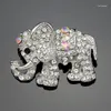Brooches Rhinestone Elephant For Women Vintage Animal Pin Coat Scarf Jewelry Accessories