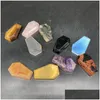 Piedra Mini Adornos de cristal natural Forma de ataúd Reiki Curación Chakra Cuarzo Mineral Piedras preciosas caídas Pieza de mano Hogar Lucky Decora Dhyey
