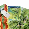 Casa Designer Moda Abbigliamento Camicie Tute Stile Casablanca Colorful Crayon Beach Coconut Tree 21ss Sunset Scenery Camicia a Maniche Lunghe in Seta per Uomo Donna
