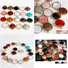 Charms Delicate Natural Stone Wrap Round Rose Quartz Lapis Lazi Turquoise Opal Pendant Diy For Bracelet Necklace Earrings Jewelry Ma Dhvom