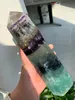 Decorative Objects Figurines Rare large Natural Colored Fluorite Crystal Point Wand 230703