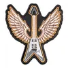 Patch de guitare basse Flying V gris Instruments de musique à repasser ou à coudre sur des patchs brodés 3 3 25 POUCES 243L