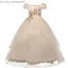 Abiti da ragazza Abiti da ragazza Abiti da sposa per bambini per ragazze Elegante abito lungo da principessa fiore Abito natalizio per bambina abiti infantil Taglia 6 12 14 anni Z230704