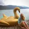 Life Vest Buoy Giant 190cm Golden Swan table Pool Float Swimming Ring Ride-On table Mattress Floating Bed Summer Party Pool Toys HKD230703