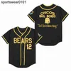 1976 Chico's Bail Bonds Film Baseball Jerseys The Bad News Bears 12 Tanner Boyle 3 Kelly Leak Chemises Ed Blanc Noir Jaune