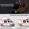 Diecast Model Public Security Car Ambulance Pull Back Off Road Toy Alloy 5 Door Sound Light Children Boy Girl Simulation Toys 230703