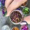 Stickers Stickers 12 Jars set Caméléon Flake Couleur Changeante Miroir Chrome Pigment Multi Couleurs Nail Flakes Galaxy GLITTER Collection IU67 230703