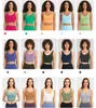 LU Solid Color Women Yoga Bra Slim Fit Sports Bra Fitness Vest Sexy Underwear with Removable Chest Pads Soft Brassiere Sweat Wicking Breathable Lingerie