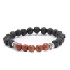 Kralen Vulkanische Steen Strand Armbanden Verwering Agaat Stenen Matte Yoga Set Boeddha Kralen Armband Mens Etnische Tiger Eye Womens Dro Dhj9A