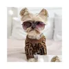 Chien Vêtements Automne Hiver Vêtements Pour Animaux À La Mode Lettre Broderie Chiot Chandail Luxurys Designers Clohes Marron Sizexs-Xxl 2021 Dhs Dhbzu