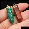 Charms Natural Stone Chakra Hexagon Shape Pendum Pendant Quartz Healing Reiki Crystal Finding Diy Necklaces Women Delicate Jewelry D Dhmxq