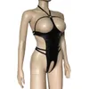 Sexy Set Sexy Vrouwen Kunstleer Open Cup Body Harnas Teddybeer Crotchless Bikini Terug Bodysuit Meesteres Fetish KostuumHKD230703