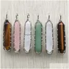 Charms Natural Semi-Erecious Stone Tree of Life Crystal Pillar Pendum Pendants For Jewelry Making Wholesale Drop Leverans Fynd C DH1V3