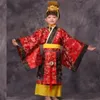 child chinese traditional hanfu dress men boys emperor king Stage red Clothing children costumes tang suit kids robe hat sets262A