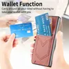 Fold5 Wallet Card Slot Folding Shell Cover voor Samsung Galaxy Z Fold 5 Retro Cowboy Design telefoon lederen tas