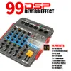 Mixer Re4 Pro Mixer audio a 6 canali 99 Effetti Dsp Mixing audio Console DJ con USB Bluetooth per computer da studio di registrazione per feste