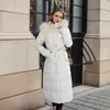 Woman Trench Coats Down Jackets Long Style Puffy Femeal Jacket Womens Hooded Wool Lady Slim Parks Asian Size M-3xl