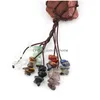 Charms Fashion Hand-Woven Natural Stone 7 Chakras Crystal Rough Tassel Hang Pendants Car Rearview Mirror Pendant Bag Drop Delivery J Dhhvs