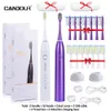 Cepillo de dientes CANDOR 5168 cepillo de dientes sónico cepillo de dientes eléctrico carga de inducción de seguridad ultrasónica adulto ipx8waterproof con 16 cabezales de cepillo 230701