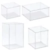 Dekorativa objekt Figurer 75 Storlek Fullt transparent akryl Display Case Montering Box Model Showcase för figurer Lagring Blind Toy Car 230701