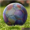 Bollar Stil Lysande Fotboll Reflekterande Nattglöd Fotboll Storlek 4 5 Pu Halkbeständig Adt Barnträning Futbol 230113 Drop Del Dhfsb