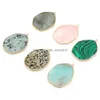 Charms Irregar Healing Labradorite Amazonite Turquoise Stone Rose Quartz Crystal Pendant Diy Necklace Women Fashion Jewelry Finding Dhxj8