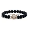 Perline Summer Beach Sea Turtle Beads Bracciale per uomo Charm Black Lava Natural Stone Hade Strand Braccialetti elastici Gioielli Drop Delive Dhdrq