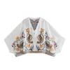 Women's Blouses 2 Piece Sets Cropped Blouses For Women Tops Boho Summer Print V-neck Lotus Leaf Sleeve Loose Pleated Elastic High Waisted Layered Skirt Set