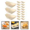 Dinnerware Sets 300 Pcs Sushi Kayak Serving Boats Wood Dish Disposable Cutlery Wooden Catering Supplies Pine Plates Utensils