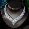 Earrings Necklace HIBRIDE Luxury AAA CZ African Jewelry Set for Women Wedding Zircon Crystal CZ Indian African Bridal Jewelry Set Bijoux N-1153 230703