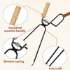Camp Kitchen Firewood Tongs Log Grabber for Fire Pit Campfire Firepit Bonfire Fireplace Heavy Duty Wrought Iron Claw Outdoor Place Tools 230701