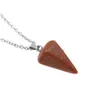 Pendant Necklaces Cone Stone Opal Crystal Pendum Necklace Chakra Healing Jewelry For Women Men Stainless Steel Chain Drop Delivery Pe Dhnif