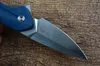 TWEE ZON Messen TS504 D2 Blade Spear Point Blauw Micarta Handvat Vouwen Zakmes Outdoor Jacht Tool