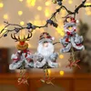 Kerstversiering Kerstman met belhanger Kerstboomaccessoires Stoffen hanger