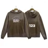 Men's Hoodies Fall/Winter 2023 RRR123 Hoodie Women's 1:1 High Quality Vintage Heavy Weight Worn Hooded Sweatshirt Terry Pullovers