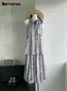 Two Piece Dress Botvotee Sets Womens Outifits Fashion Casual Sleeveless Loose Shirts Vintage High Waisted Midi Skirt 230630