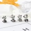 925 silver for pandora charms jewelry beads Bulldog Puppy Cat Dangle charm set Pendant DIY Fine Bead Jewelry