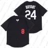 Beisebol 8 24 Bryant KB Black Mamba LAD Jersey Homens Mulheres Juventude Camisa Costurada Amarelo Azul Branco Cinza Bom