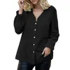 Women's T Shirts Solid Color V Neck Loose Wood Ear Edge Chiffon Cut Floral Casual Shirt Button Down For Women Work