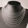 10pcsLot 2mm Figaro Chain 925 Sterling Silver Jewelry Necklace Chains with Lobster Clasps Size 16 18 20 22 24 26 28 30 Inch