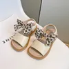 Sandalen Schoen Voor Kinderen Meisjes 2023 Zomer Nieuwe Effen Sandalen Ademend Boog Prinses Schoen Kinderen Antislip Strand Schoen J230703