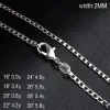2mm Flat Oblate Snake Chain 925 Sterling Silver Plated Fashion Men Jewelry Necklace for Women Ladies Girl Choker Collar 16-30 Inches LL