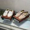 Women's Shoes Fashion Loafer Summer Charms Walk Leather Loafers Classic Boat Shoes Italy Pendant Original Box Comfortable Real Photos