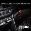 Decorative Lights Car Roof Projection Light Usb Portable Star Night Adjustable Led Galaxy Atmosphere Lighting Interior Projector Lam Dh65E