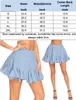 Jupes décontractées pour femmes jupe patineuse plissée basique décontracté taille haute volants évasés Mini jupes de Lingerie